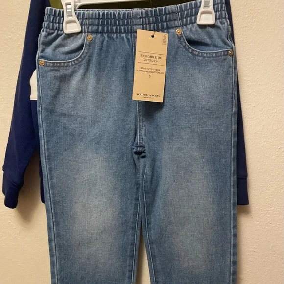 2 pc set. Scotch & Soda Kids Polo Shirt - Olive, White, and Navy - Picture 2 of 3